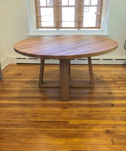 Oak Round Table with tapered pedestal base
