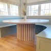 Oak Round Table Reeded Tambour base