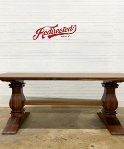 Walnut Square pedestal trestle table