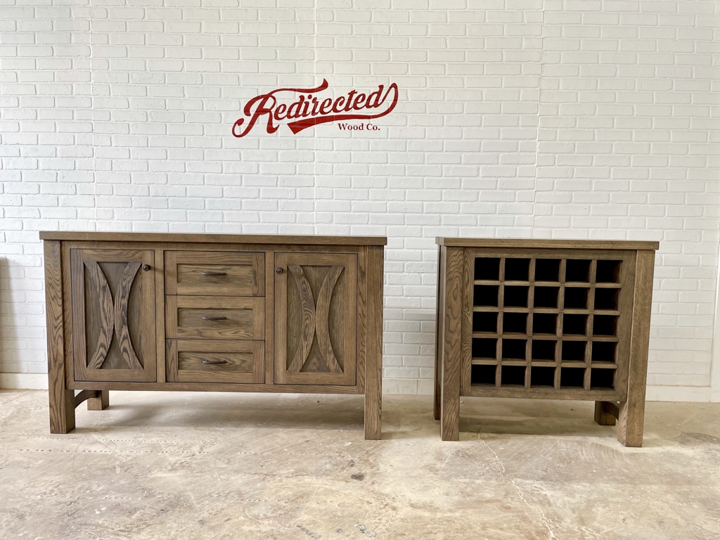 Custom buffet and wine rack
